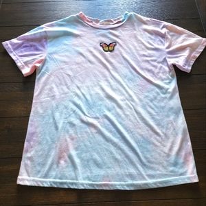 Romwe Oversized Butterfly Tie-Dye T-Shirt